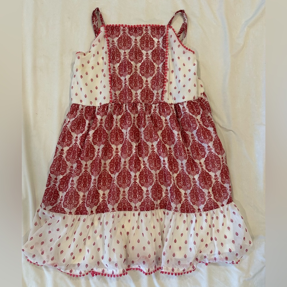 Place Red and White Patterned Kids Dress
